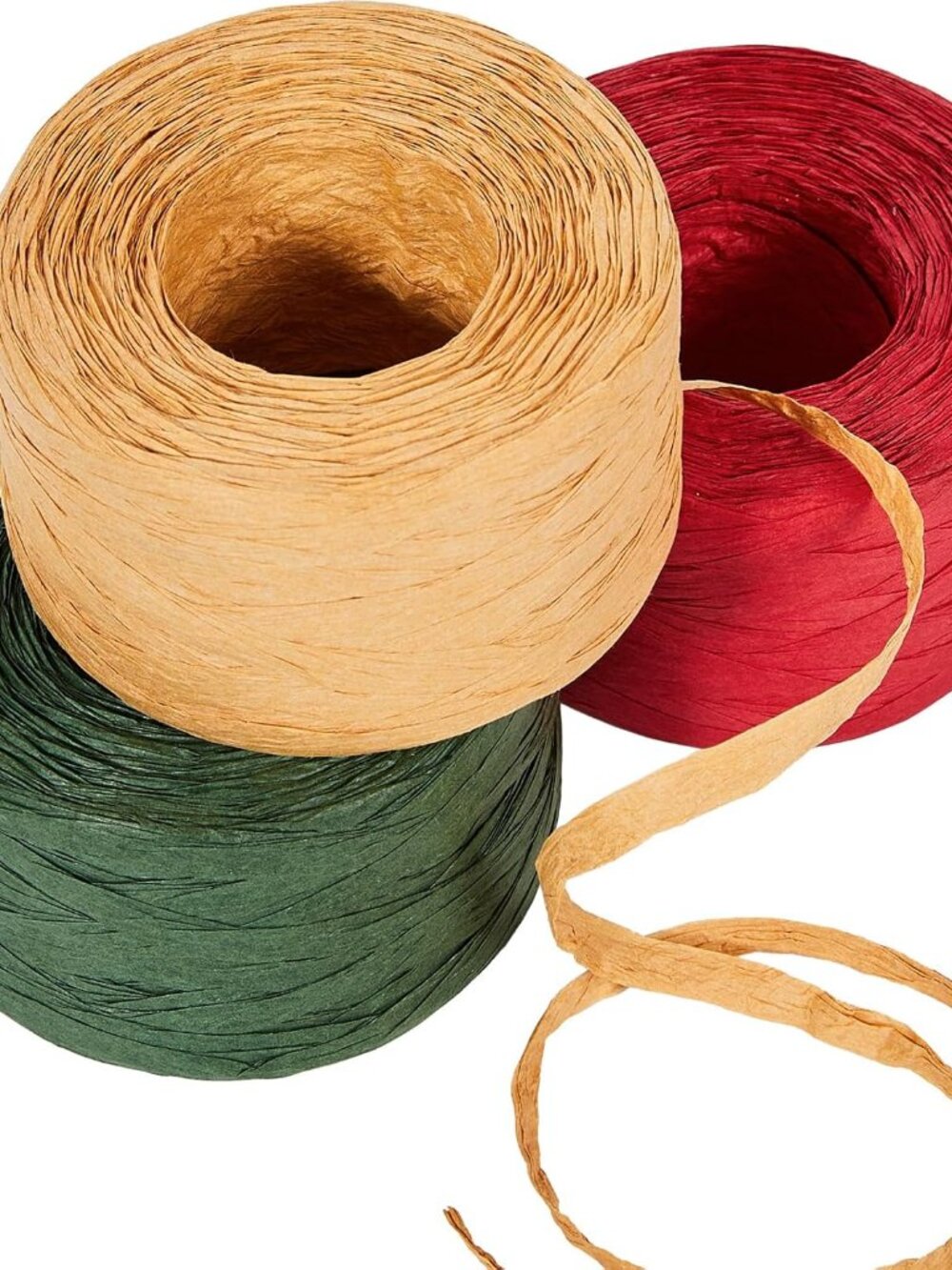 3 Rolls Raffia Ribbon Twine String, 540 Feet Christmas Wrapping Paper